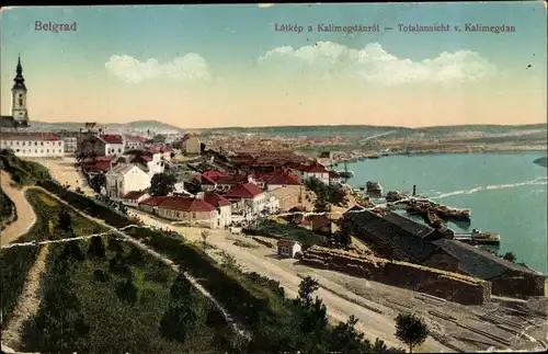 Ak Beograd Belgrad Serbien, Gesamtansicht, Kalimegdan