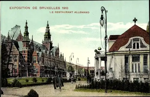 Ak Bruxelles Brüssel, Weltausstellung 1910, Restaurant Allemand