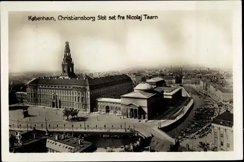 Ak København Kopenhagen Dänemark, Christiansborg Slot set fra Nicolaj Taarn