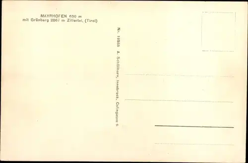 Ak Mayrhofen im Zillertal Tirol, mit Grünberg 2867m