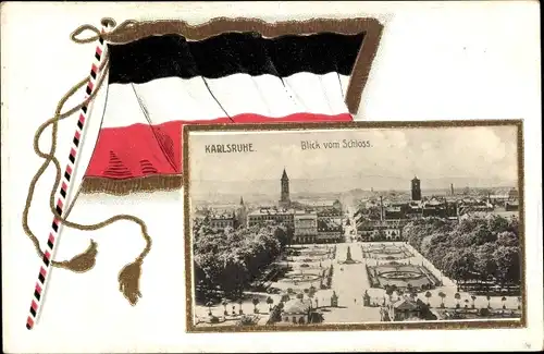 Passepartout Ak Karlsruhe in Baden, Blick vom Schloss