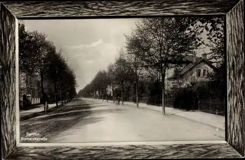 Passepartout Ak Genthin am Elbe Havel Kanal, Bismarckstraße