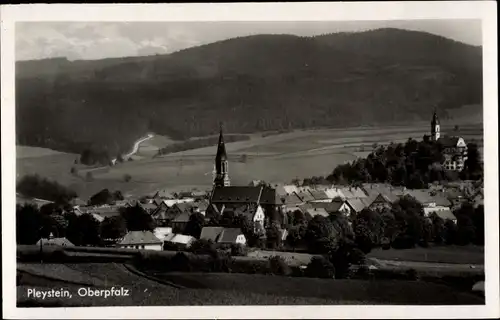 Ak Pleystein in der Oberpfalz Bayern, Teilansicht mit Kirche