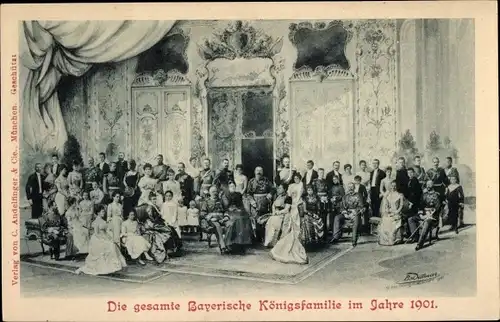 Künstler Ak Bayerische Königsfamilie im Jahre 1901
