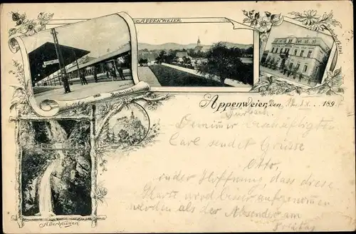 Ak Appenweier im Schwarzwald Baden, Bahnhof Gleisseite, Allerheiligen, Bahnhofhotel