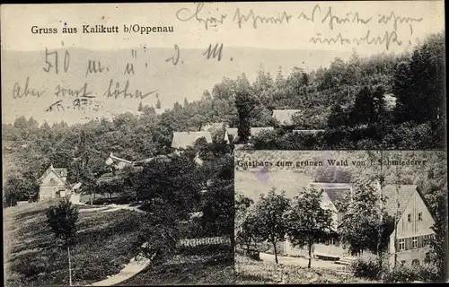 Ak Kalikutt Oppenau im Schwarzwald, Gasthaus zum grünen Wald, Blick auf den Ort