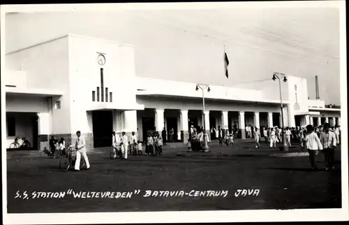 Foto Ak Weltevreden Batavia Jakarta Indonesien, Station