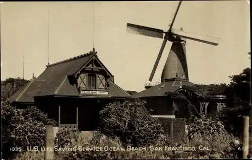 Ak San Francisco Kalifornien USA, Ocean Beach, US Life Saving Service