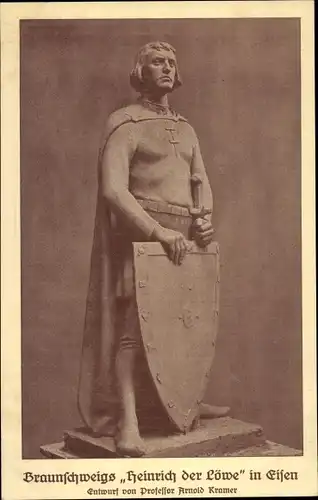 Ak Braunschweig in Niedersachsen, Heinrich der Löwe in Eisen, Kriegswahrzeichen