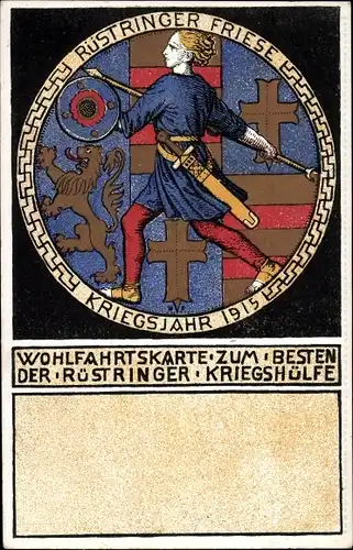 Künstler Ak Rüstringen Wilhelmshaven, Rüstringer Friese, Rüstringer Kriegshülfe 1915, Nagelung
