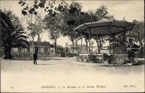 Ak Djidjelli Jijel Algerien, Le Kiosque et le Jardin Dollfus, Park