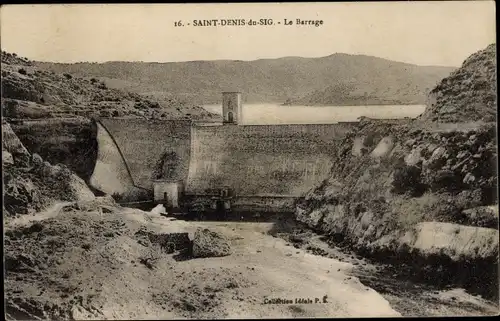 Ak Saint Denis Du Sig Algerien, Le Barrage, Damm