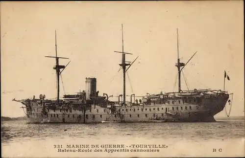 Ak Kriegsschulschiff der Marine, Tourville, Batteau Ecole