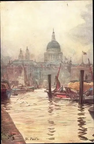 Künstler Ak London City England, St. Paul's Cathedral