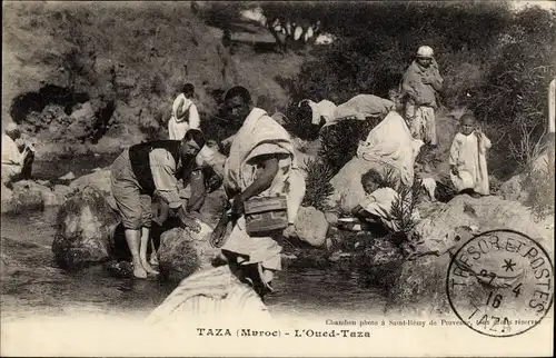 Ak Taza Marokko, L'Oued-Taza, Fluss, Waschszene