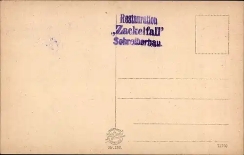 Ak Szklarska Poręba Schreiberhau Riesengebirge Schlesien, Zackelklamm, Zackelfall