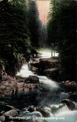 Ak Karpacz Górny Brückenberg Krummhübel Riesengebirge Schlesien, Weißwassergrund