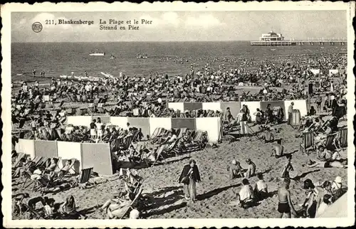 Ak Blankenberghe Blankenberge Westflandern, La Plage et le Pier