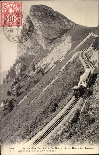 Ak Veytaux Kanton Waadt, Rochers de Naye, Chemin de fer, La Dent de Jaman, Eisenbahn