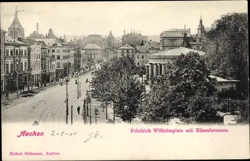 Ak Aachen in Nordrhein Westfalen, Friedrich Wilhelmplatz mit Elisenbrunnen