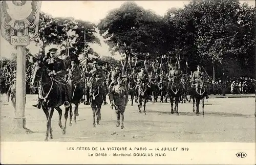 Ak Paris, Les Fetes de la Victoire, 14 Juillet 1919, Défilé, Maréchal Douglas Haig