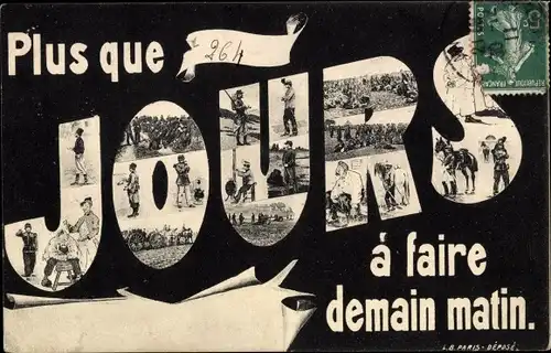 Buchstaben Ak Plus que Jours à faire demain matin