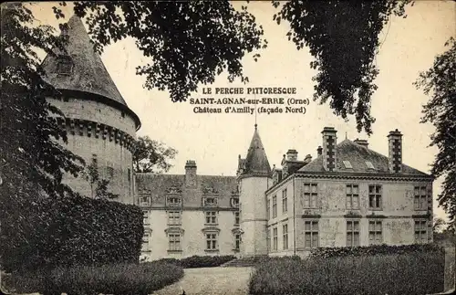 Ak Saint Agnan sur Erre Orne, le perche Pittoresque, Chateau d Amilly, Facade nord