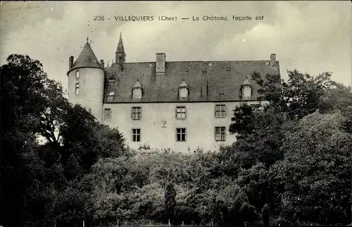 Ak Villequiers Cher, La Chateau, facade est