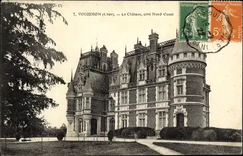 Ak Vouzeron Cher, Le Chateau, cote Nord Ouest