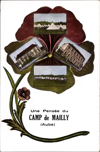 Ak Mailly le Camp Aube, Camp de Mailly, Camp, Gebäude, Zelte