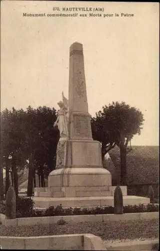 Ak Hauteville Ain, Monument commemoratif aux Morts pour la Patrie