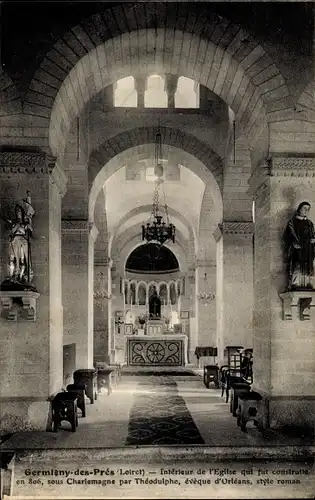 Ak Germigny des Prés Loiret, Interieur de l'Eglise