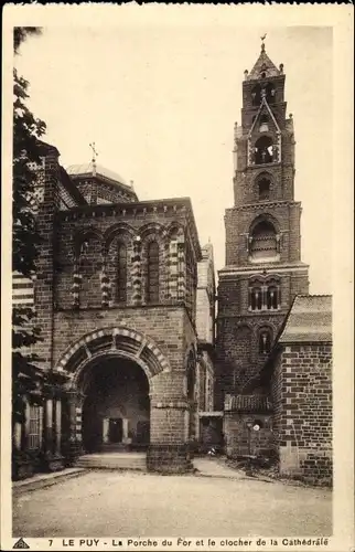 Ak Le Puy Haute Loire, La Porche du For et le clocher de la Cathedrale