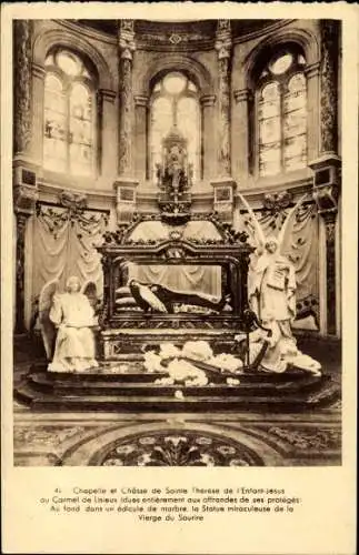 Ak Lisieux Calvados, Chapelle et Chasse de Sainte Therese de l'Enfant-Jesus au Carmel