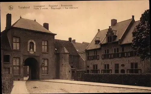 Ak Turnhout Flandern Antwerpen, Begijnhof, Beguinage, Binnenzicht