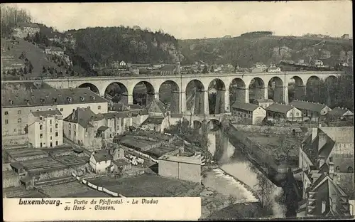 Ak Luxemburg, Partie de Pfaffenthal et Clausen, Viaduc