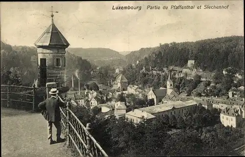 Ak Pfaffenthal Luxemburg, Panorama mit Siechenhof