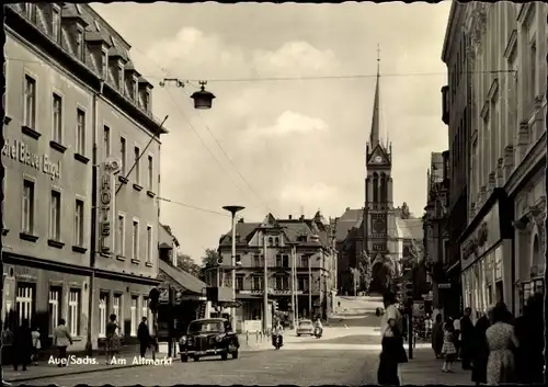 Ak Aue im Erzgebirge Sachsen, Am Altmarkt,  Hotel Blauer Engel, Kirche