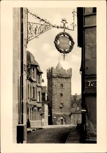 Ak Saalfeld an der Saale Thüringen, Die Stadt der Feengrotten, Blick zum Darrtor