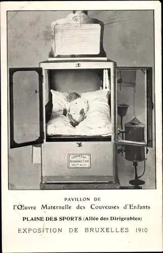 Ak Bruxelles Brüssel, Weltausstellung 1910, Pavillon de l'Oeuvre Maternelle des Couveuses d'Enfants