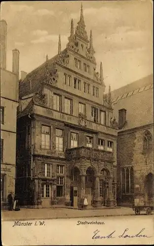Ak Münster in Westfalen, Stadtweinhaus, Außenansicht
