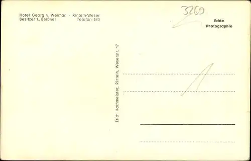 Ak Rinteln an der Weser, Hotel Herzog Georg und Weimar, Außenansicht