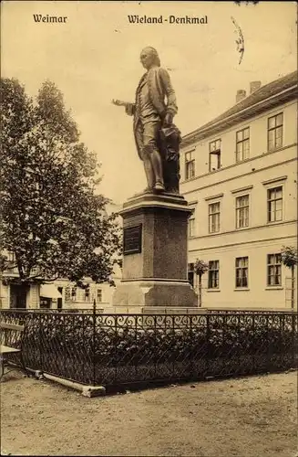 Ak Weimar in Thüringen, Wielanddenkmal