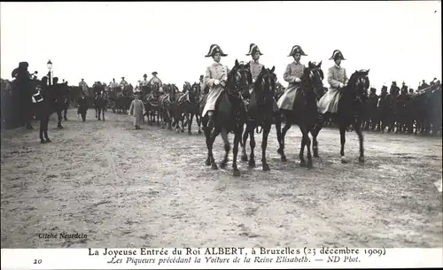 Ak Bruxelles Brüssel, La Joyeuse Entrée du Roi Albert 1909, König Albert I.