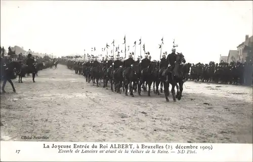Ak Bruxelles Brüssel, La Joyeuse Entrée du Roi Albert 1909, König Albert I.