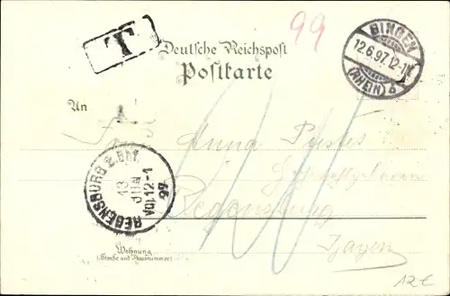 Litho Rheindampfer Hohenstaufen, Salondampfer