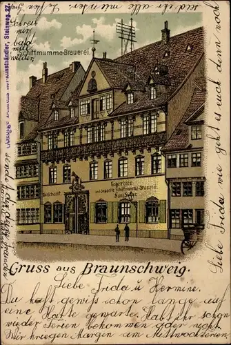 Litho Braunschweig in Niedersachsen, Schiffmumme-Brauerei