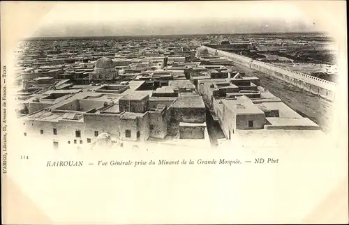 Ak Kairouan Tunesien, Vue Generale pris du Minaret de la Grande Mosquee