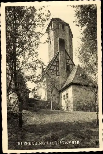 Ak Reichenberg Liberecký kraj, Blick auf Liebigwarte