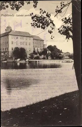 Ak Podebrady Podiebrad Mittelböhmen, Labska partie